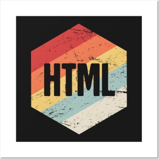 Retro HTML Icon Posters and Art